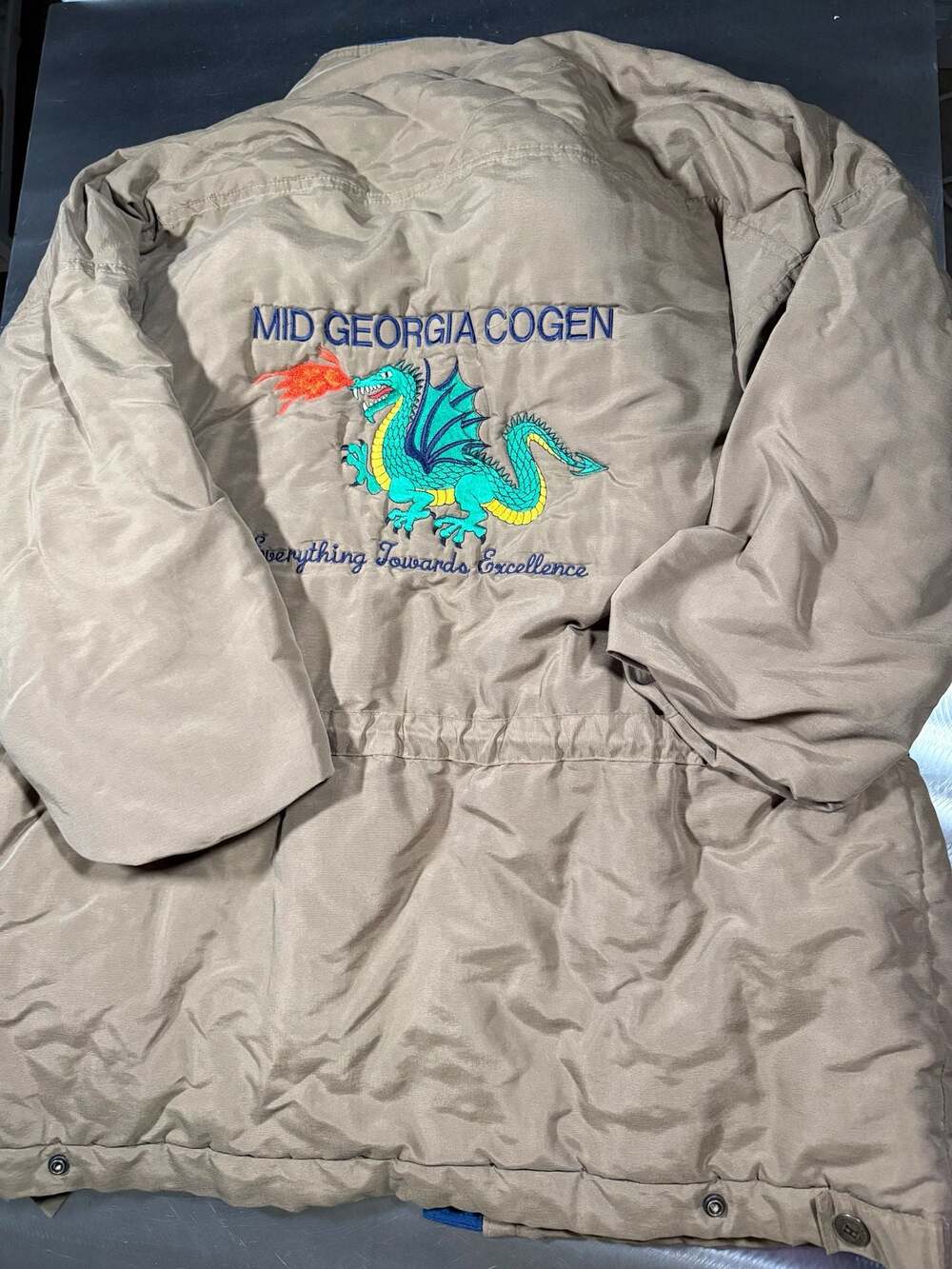 Vintage Hartwell ViaSport Mid Georgia Cogen Dragon Jacket XL Tan XL